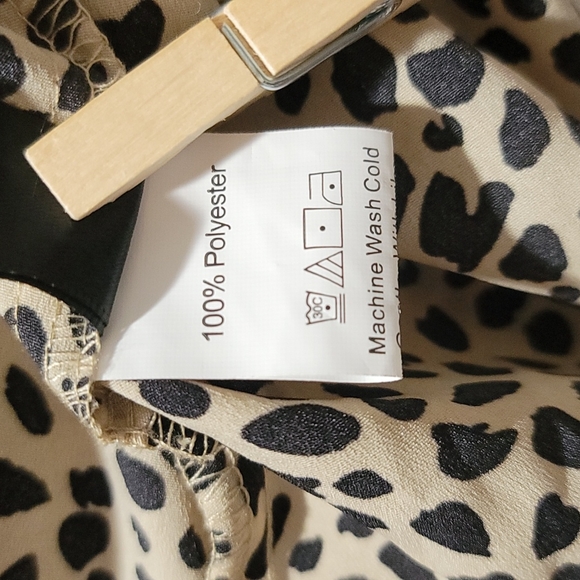 🔥 SALE LEOPARD ANIMAL PRINT SHEER GAUZE PEPLUM FLOATY FLARED MINI SKIRT XXL - Picture 8 of 12
